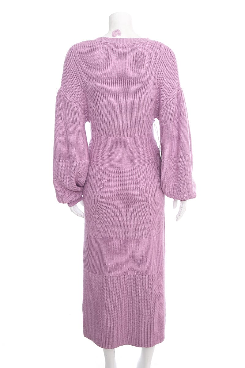 Staud Purple Long Sleeve Sweater Dress SZ L