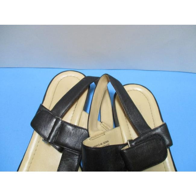 Jennifer Moore Black Sevilla Flats Velcro Sandals Size Us