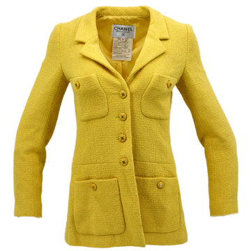 Chanel Single Breasted Jacket Yellow 95P #38