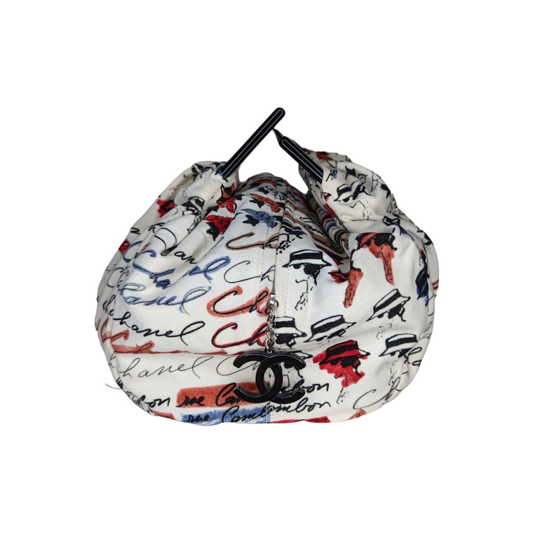 Chanel Bag Vintage Velour Camellia Handle Bag