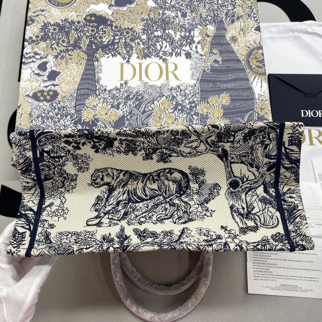 DI Medium Book Tote Blue, For Womtlm, Womtlm’s Handbags 14in/36cm CD M1296ZTDT_M808