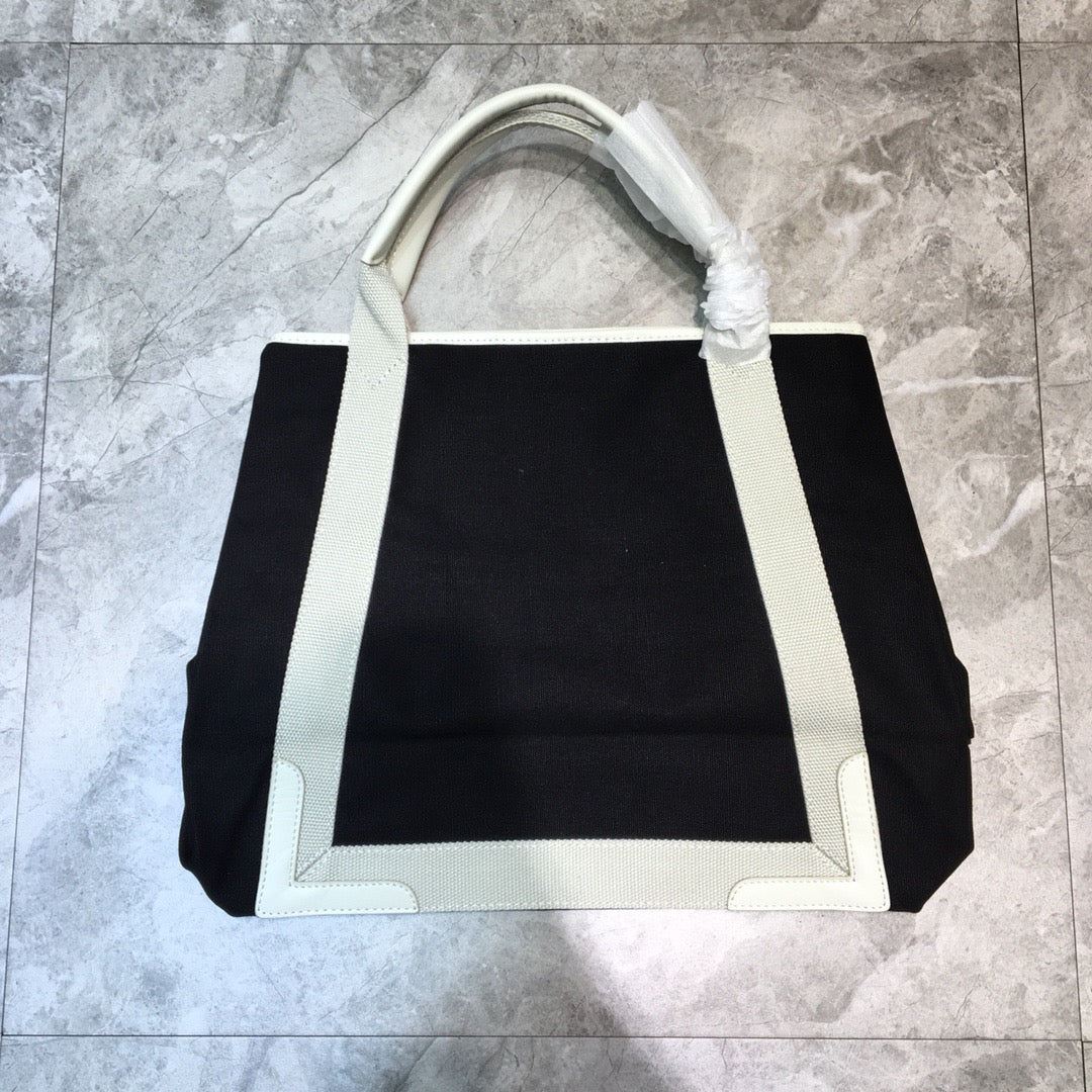 Baltlm Navy Medium Cabas Tote Bag In White, For Womtlm,  Bags 14.1in/36cm