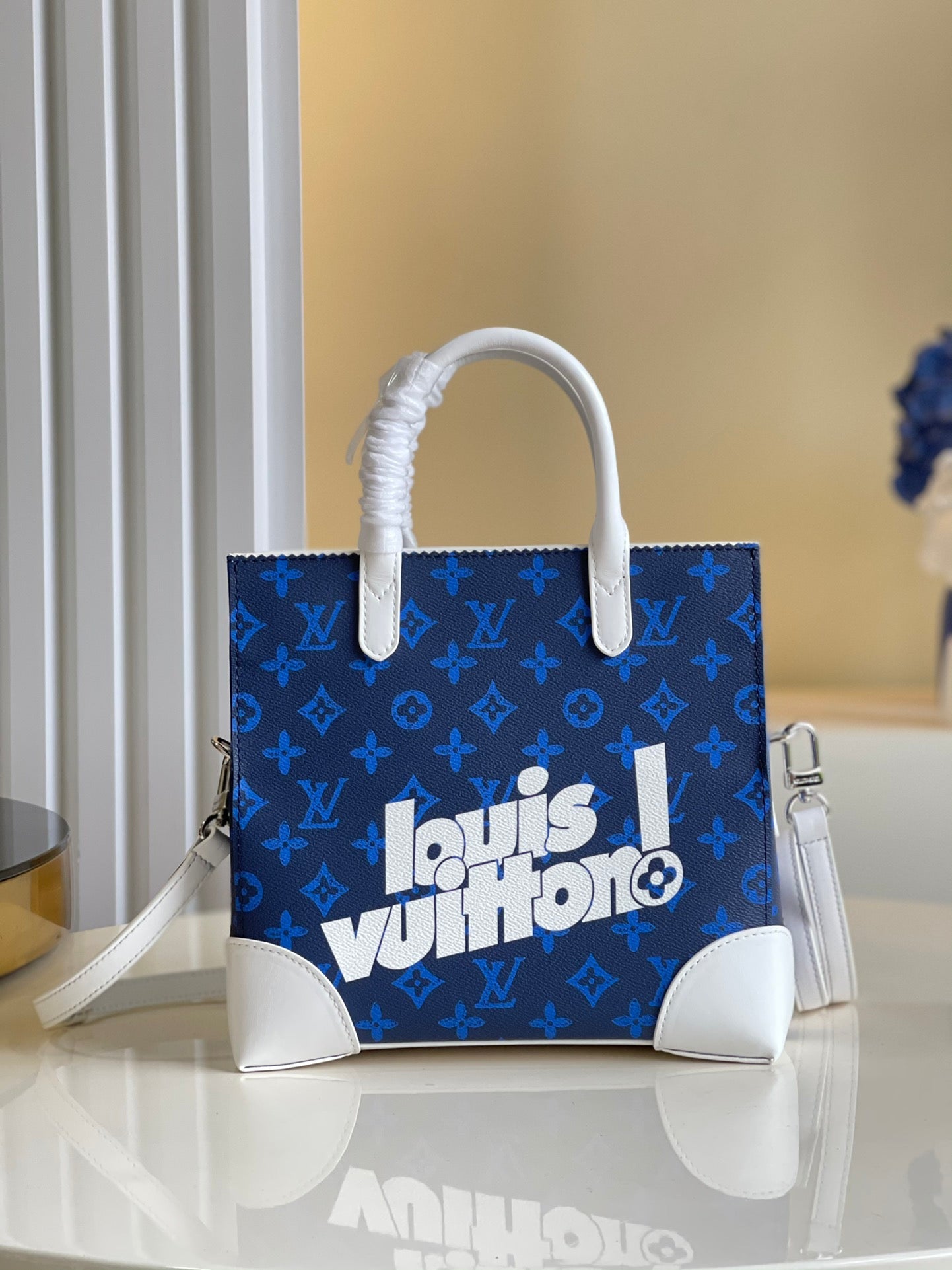 LV Litter Bag Vintage Monogram Canvas Blue By Virgil Abloh For Mtlm, Mtlm’s Bags, Shoulder And Crossbody Bags 9.4in/24cm LV