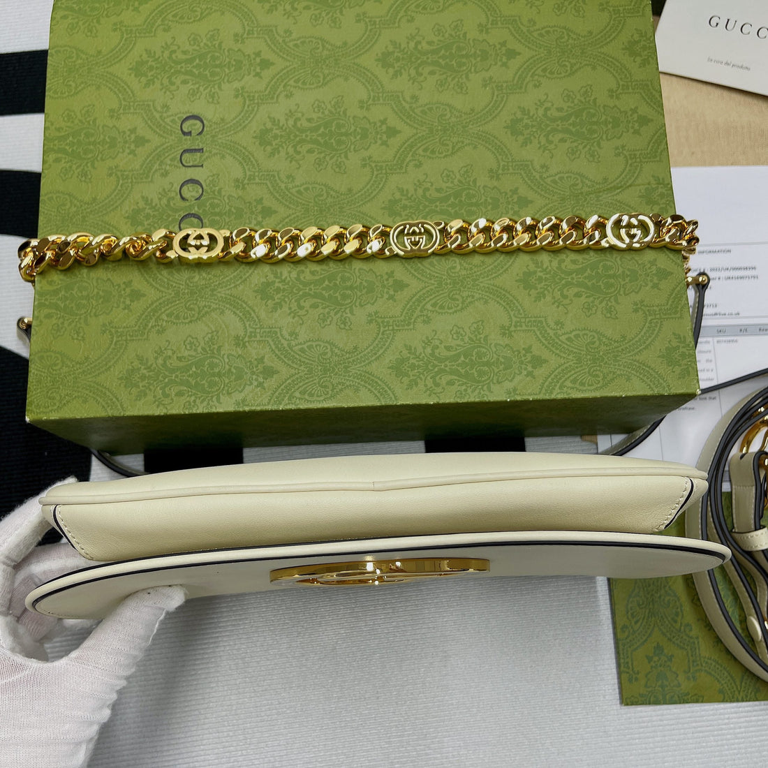 gg Blondie Shoulder Bag White For Womtlm, Womtlm&#8217;s Bags 11in/28cm gg 699268 UXX0G 9022