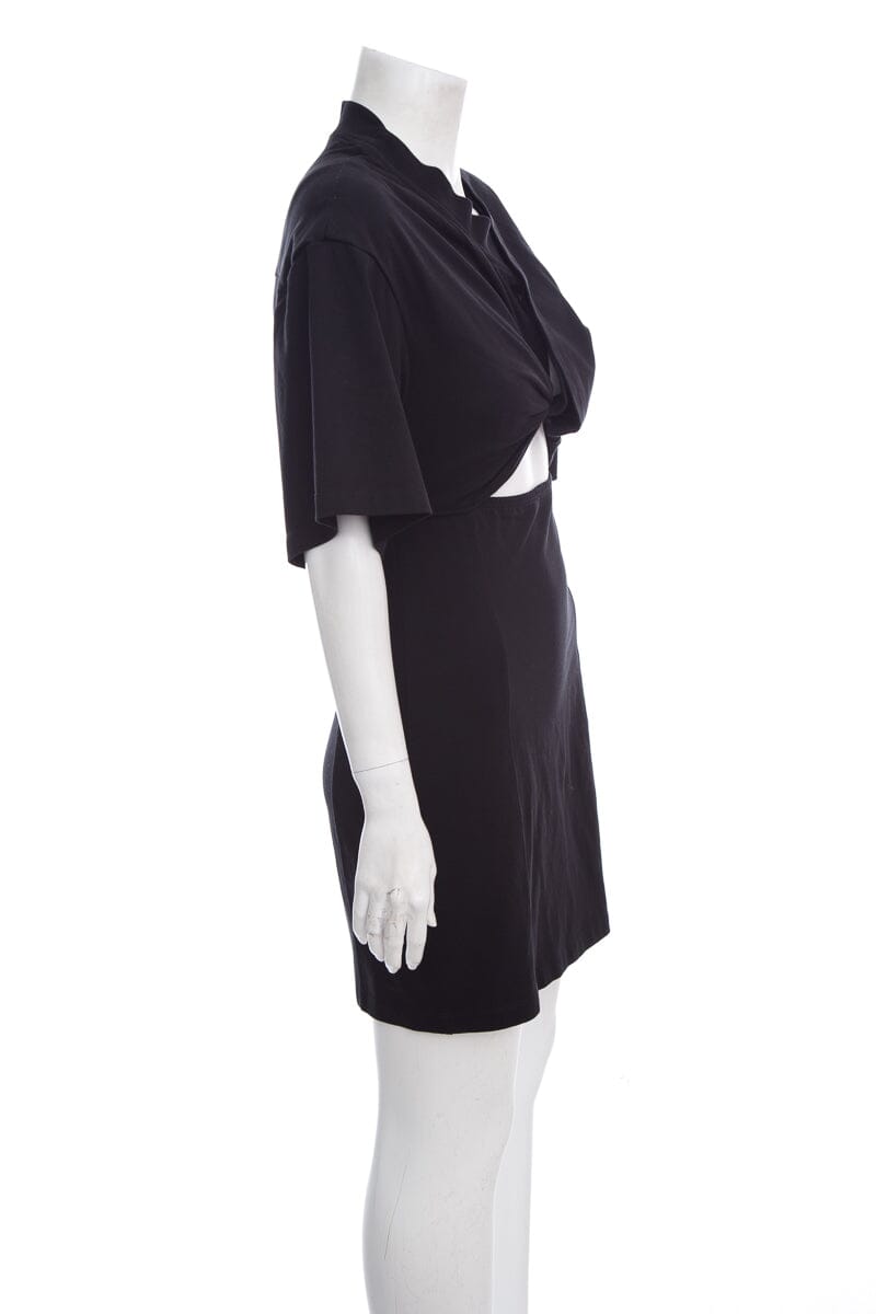 Jacquemus Black Cotton Fitted T-Shirt Mini Dress SZ S