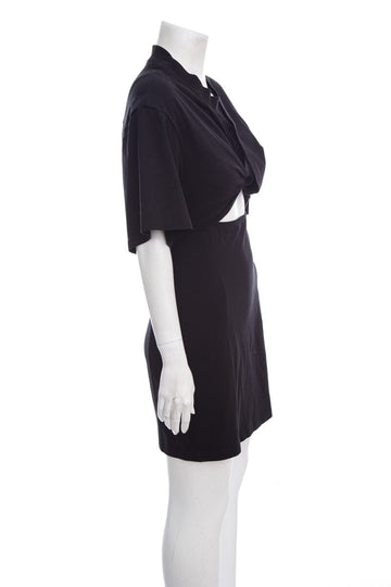Jacquemus Black Cotton Fitted T-Shirt Mini Dress SZ S