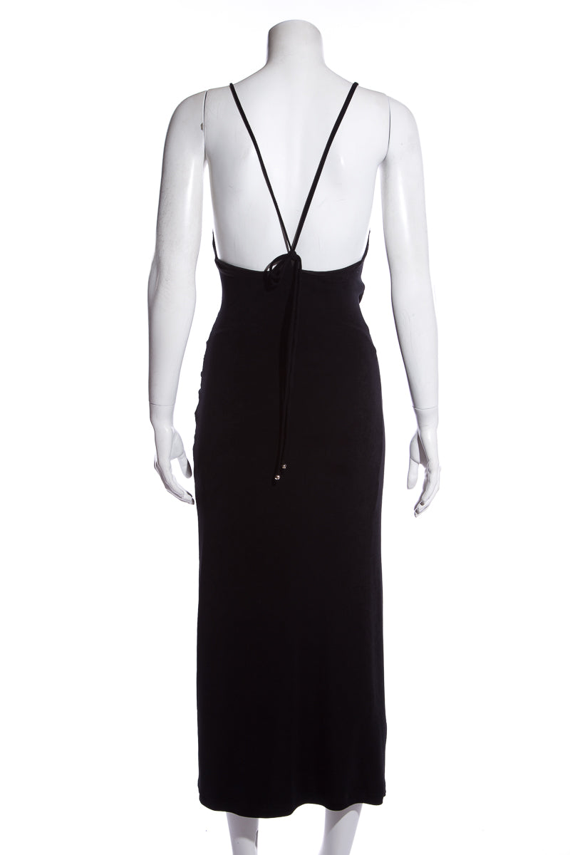 Daniela Corte Black Ruched Front Dress SZ N/A