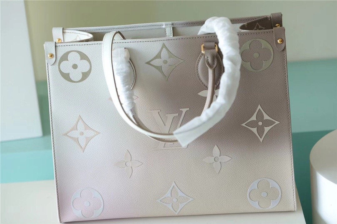 LV Onthego MM Tote Bag In Monogram Canvas Sunset Kaki For Womtlm 13.8in/35cm LV M20510