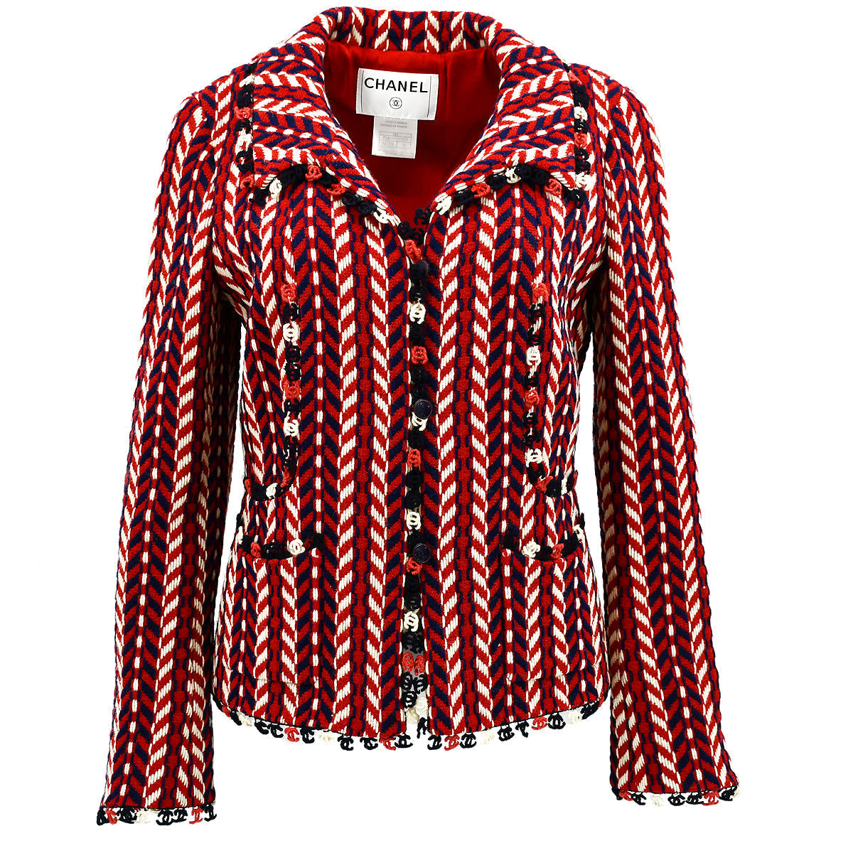 Chanel Single Breasted Jacket Red 04A #38