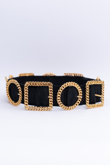 Ceinture noire et dor�e Chanel