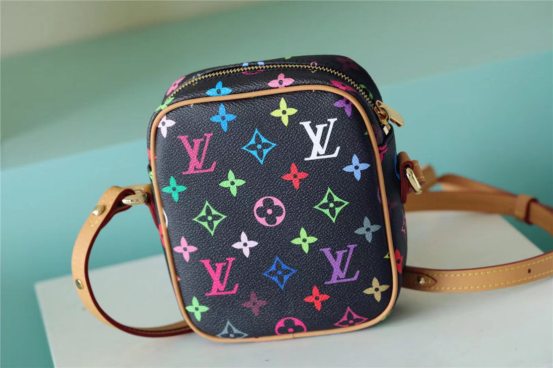 LV Rift Bag Monogram Multicolore Canvas Black For Womtlm, Womtlm’s Handbags, Shoulder And crossbody Bags 5.7in/13.5cm LV