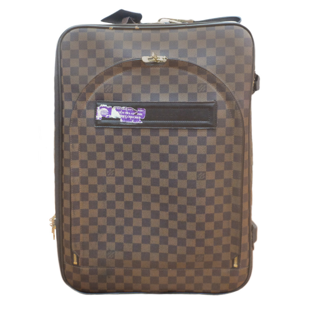 Louis Vuitton 55 Carry Case N23294 Travel Bag Damier Brown G  Linen Leather suitcase