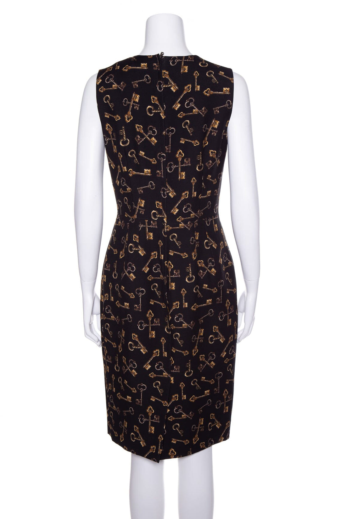 Dolce & Gabbana Black and Gold Key Print Dress SZ 44