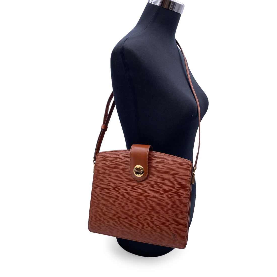 LOUIS VUITTON Vintage Brown Epi Leather Capucine Shoulder Bag