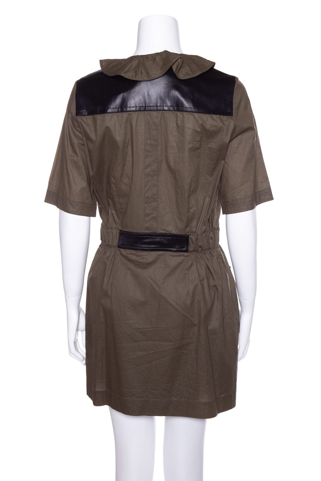 Balenciaga Green Short Sleeve Nylon Dress SZ 40 NWT