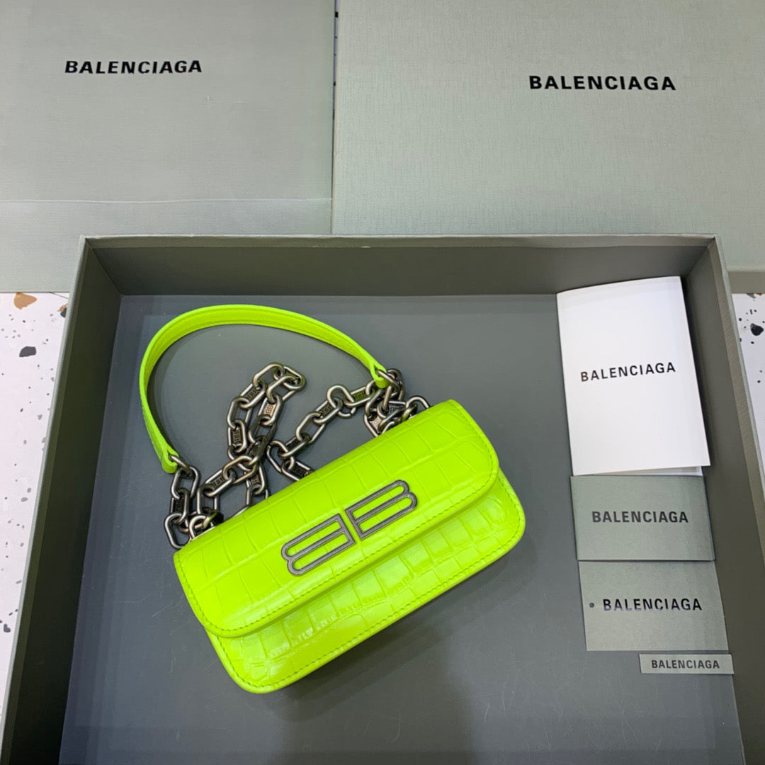 Baltlm Gossip Small On Chain Shoulder Bag Gretlm Neon, For Womtlm,  Bags 7.4in/19cm