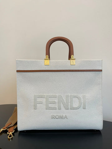 FI Sunshine Large Tote Bag Light Grey For Women, Women&#8217;s Handbags, Shoulder Bags 15.7in/40cm FF 8BH372