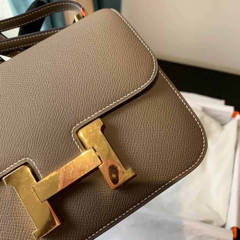 HM Constance 23 Epsom Grey Galet For Womtlm, Womtlm’s Handbags, Shoulder Bags 9in/23cm