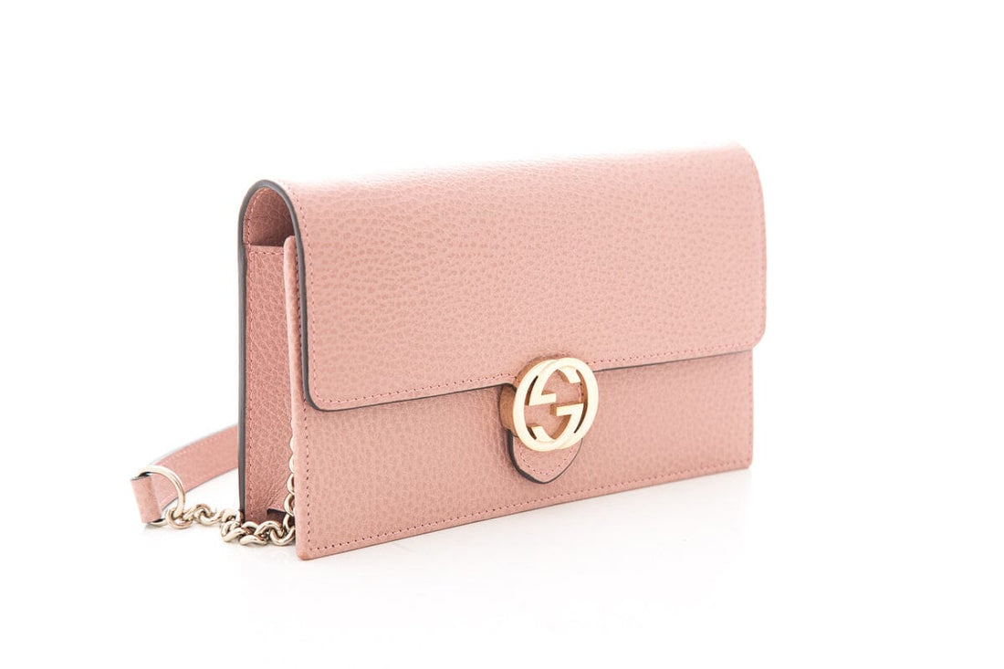 Gucci Pink Leather Interlocking G Cross-Body