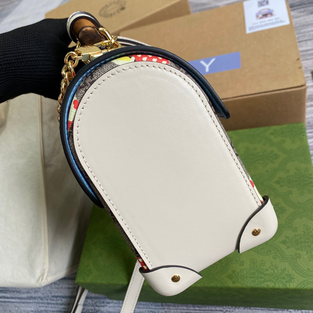 gg Padlock gg Small amboo Strawberry Shoulder Bag Beige For Women, Women&#8217;s Bags 9.5in/24cm gg