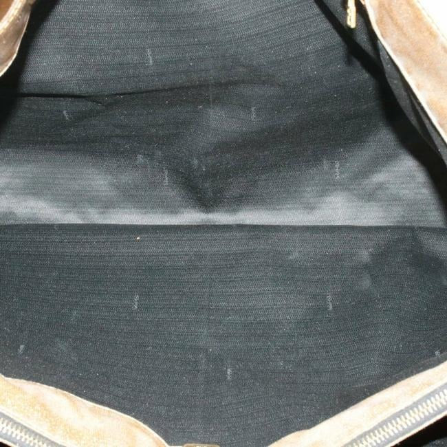 Fendi Tote Bag Xl Leathercoated Khaki Brownburnt Orange Leathercoated Canvas Satchel