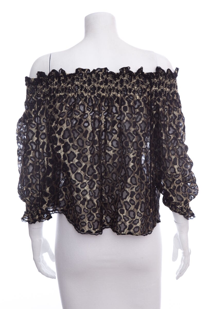 Just Cavalli Black & Gold Blouse SZ 44