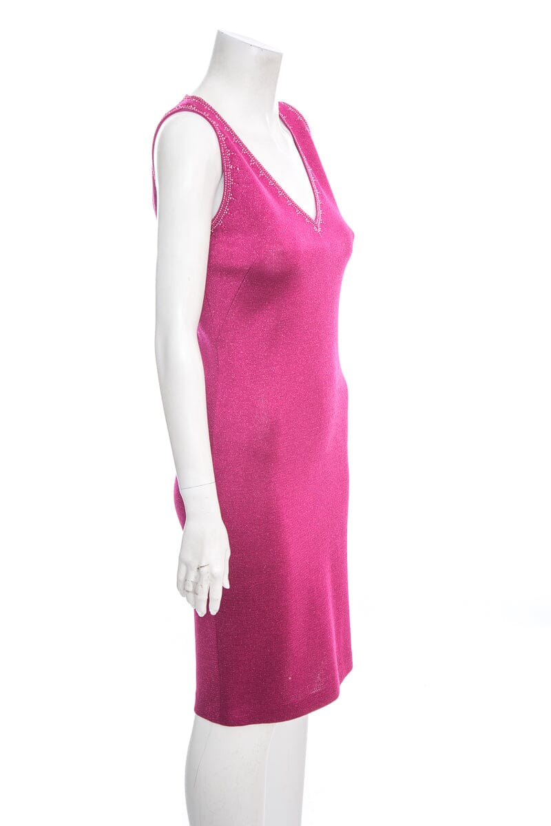 St. John Fuchsia Shimmer Sleeveless Dress SZ 2