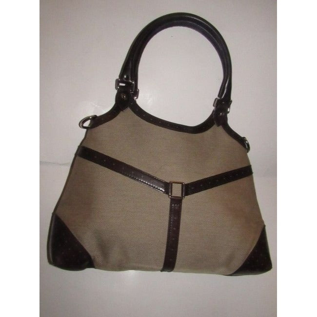 Gucci Britt Canvas And Two Strap Top Handle Equestrian Accents Brown Leather Hobo Bag