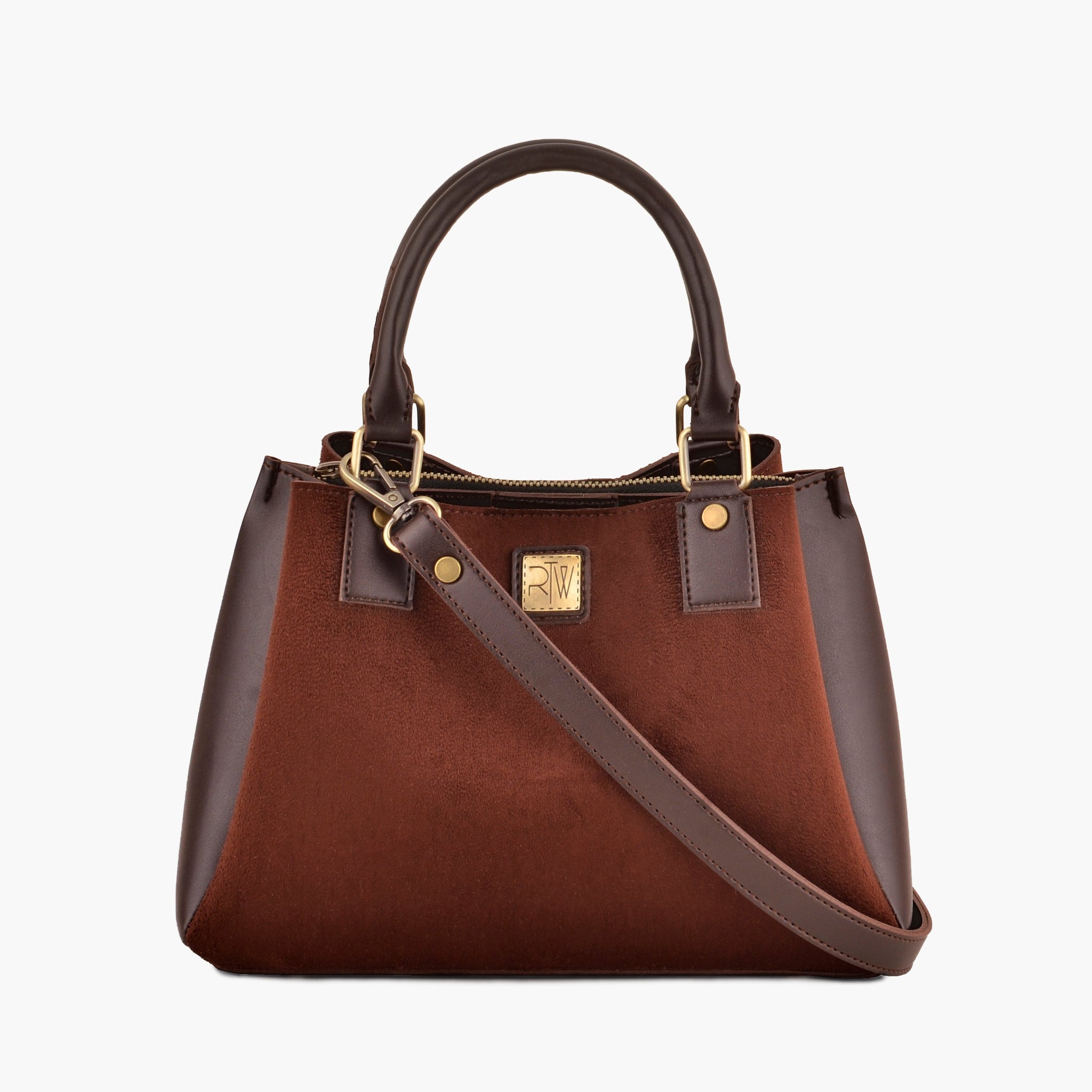 Dark brown suede mini bag