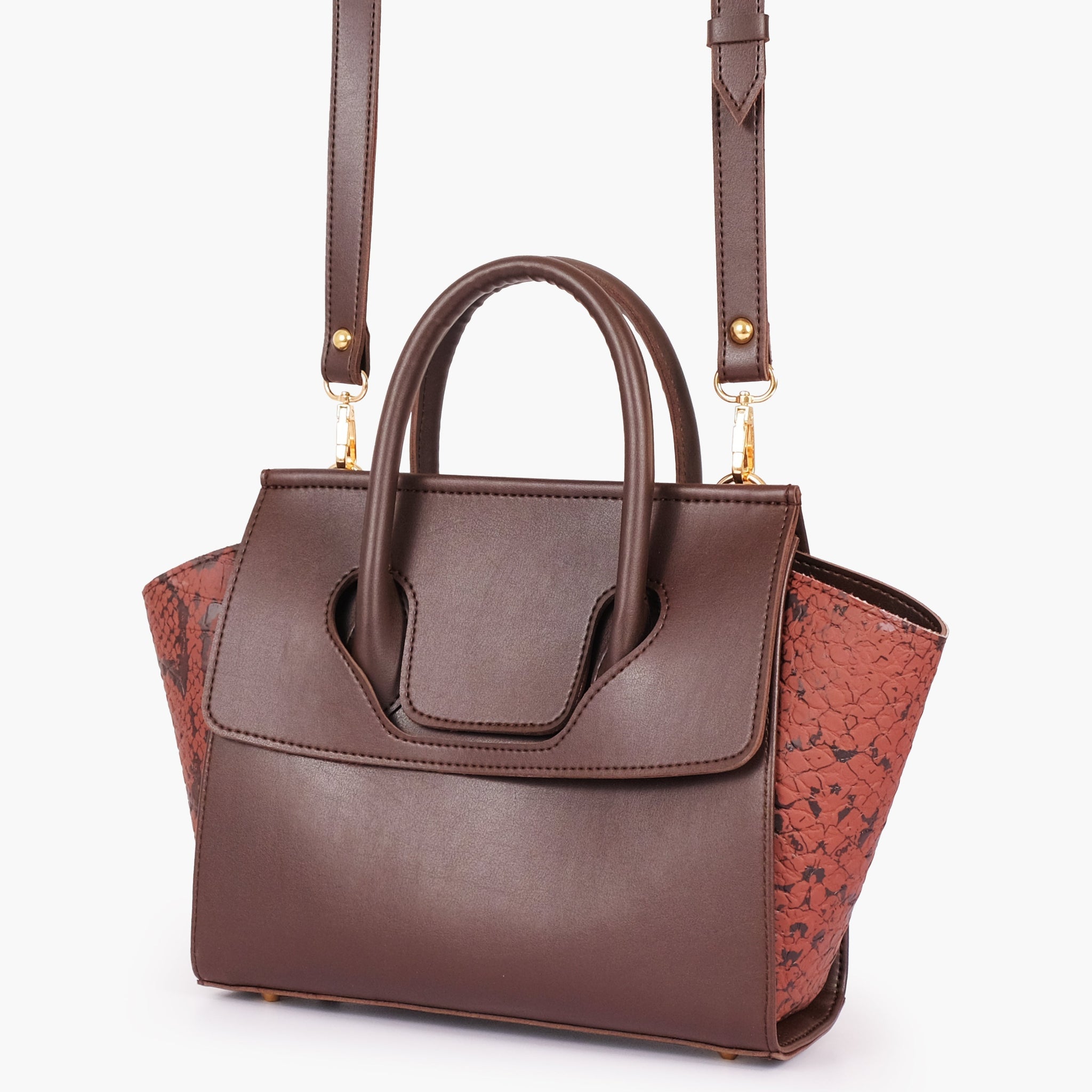 Dark brown trapeze handbag