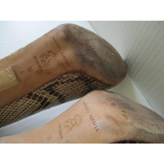 Loeffler Randall Brown Beige Snake Skin Pumps Size Us