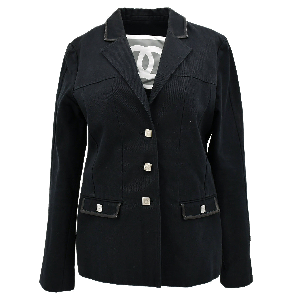 Chanel Sport Line Single Breasted Jacket Black 06P #44