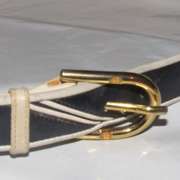 Vintage Early Gucci Navy Blue & White Belt
