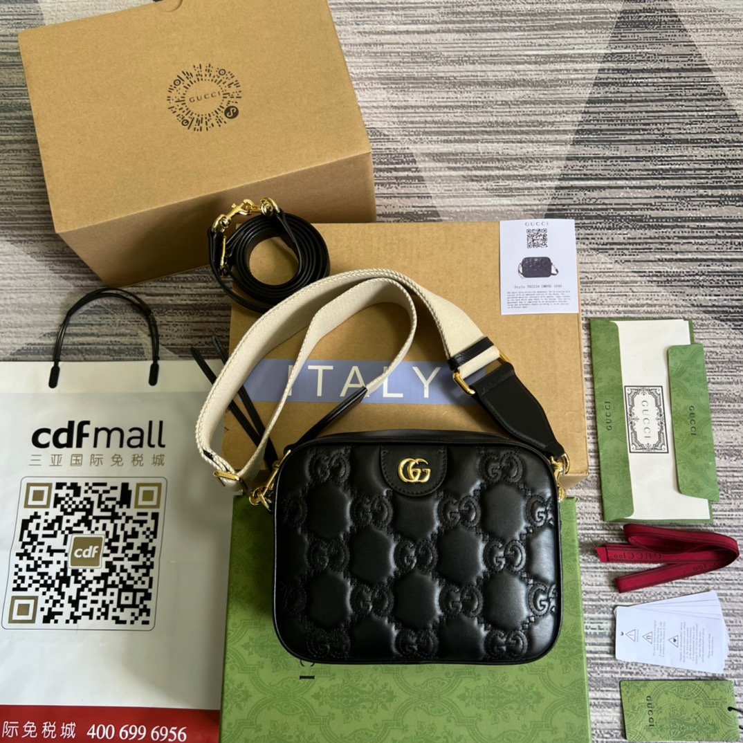 gg Matelasse Shoulder Bag Black For Womtlm, Womtlm&#8217;s Bags 8.5in/22cm gg 702234 UM8HG 1046