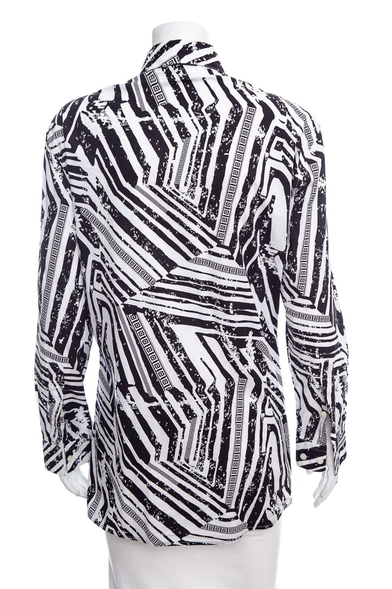 Versace Black & White Cotton Blouse SZ 39