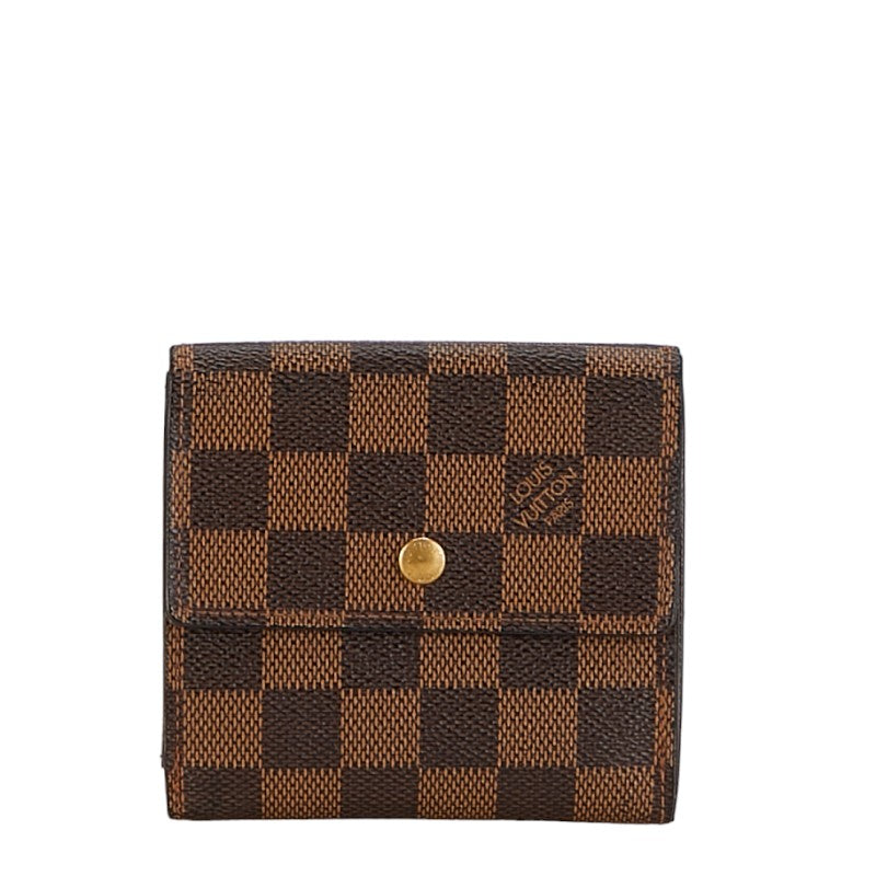 Louis Vuitton Damier Portefolio  Double Fold Wallet Compact Wallet N61654 Brown PVC Leather  Louis Vuitton