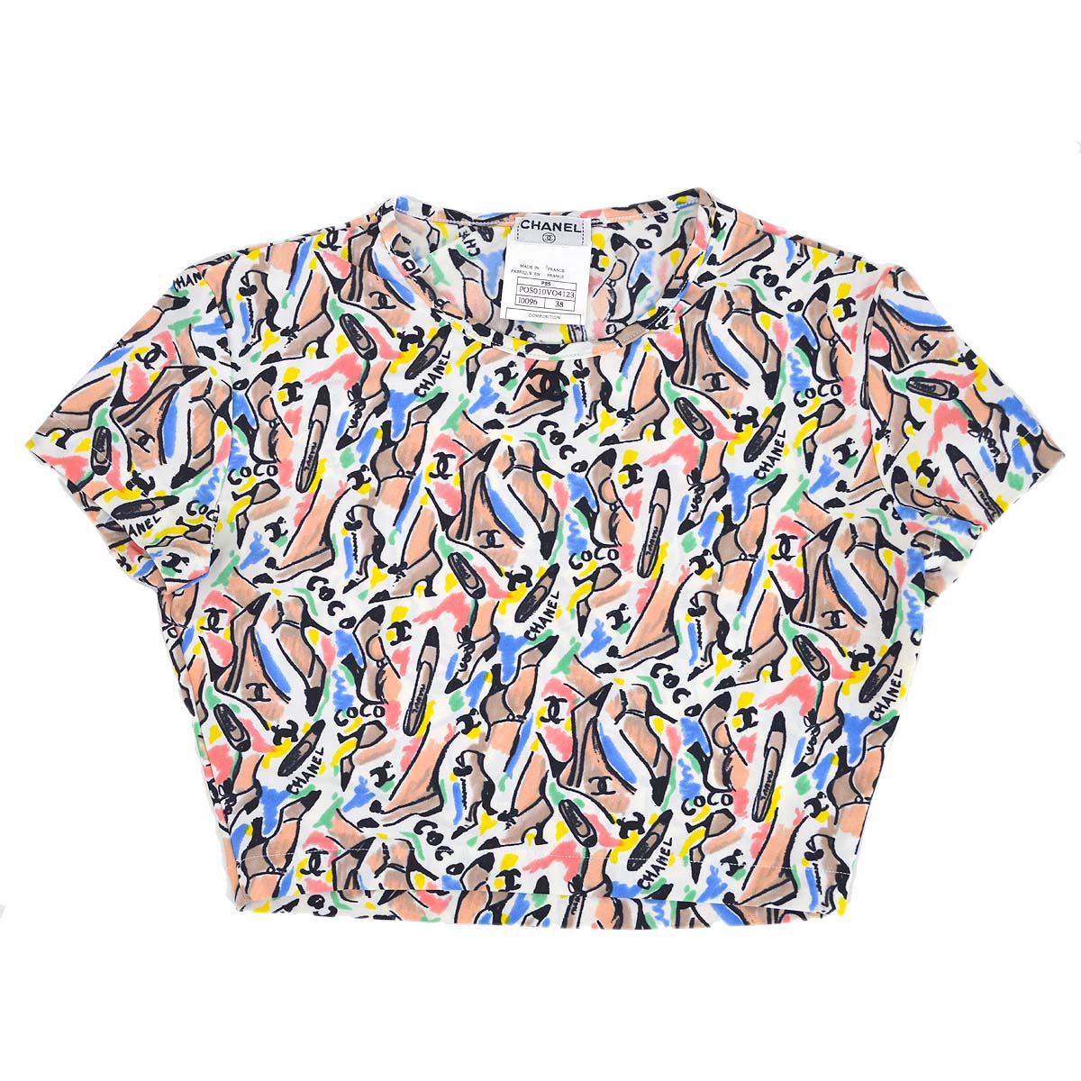 Chanel spring 1995 shoe-print cropped top #38