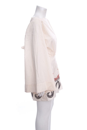 Johanna Ortiz Cream Ocean Oasis Mini Dress SZ L NWT