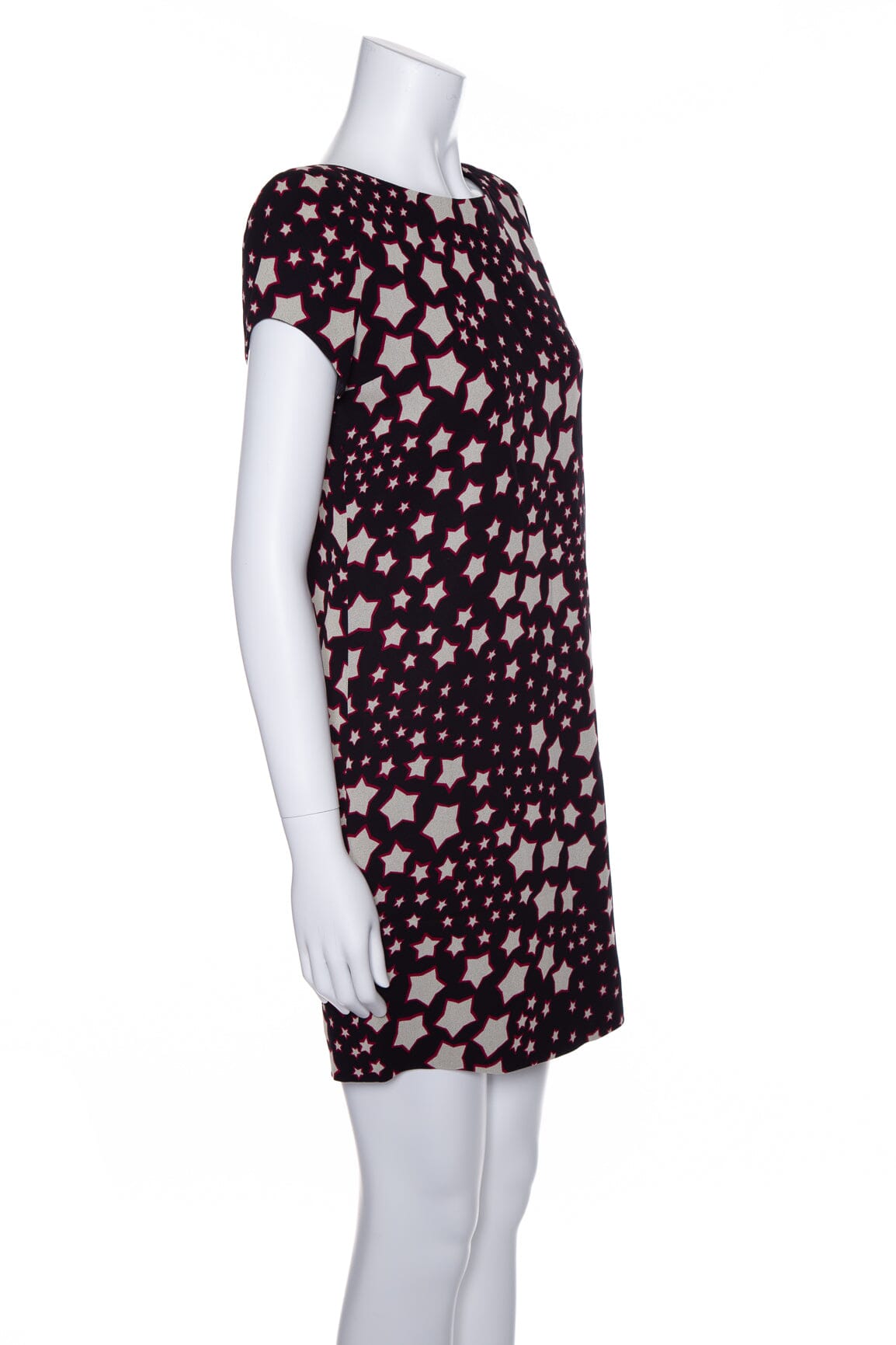 Saint Laurent Black and Red Star Print Dress SZ 36