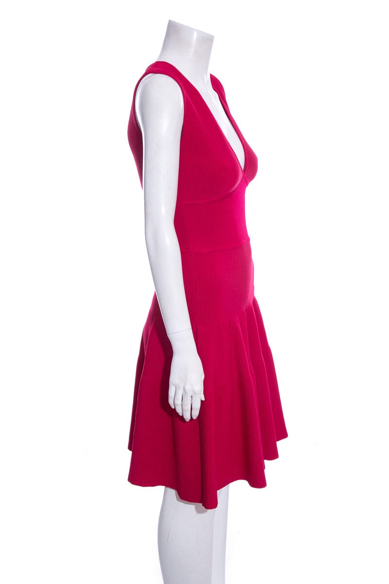 Issa London Pink Ponte Fit & Flare Dress SZ XS