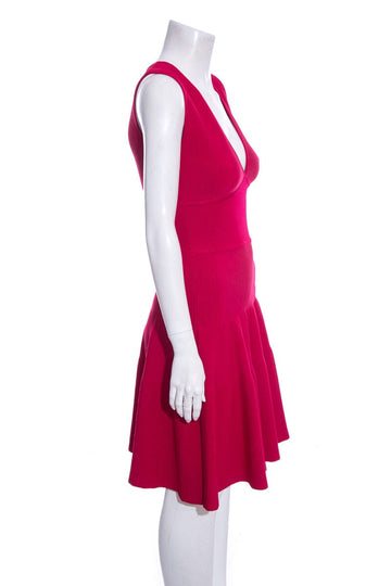 Issa London Pink Ponte Fit & Flare Dress SZ XS