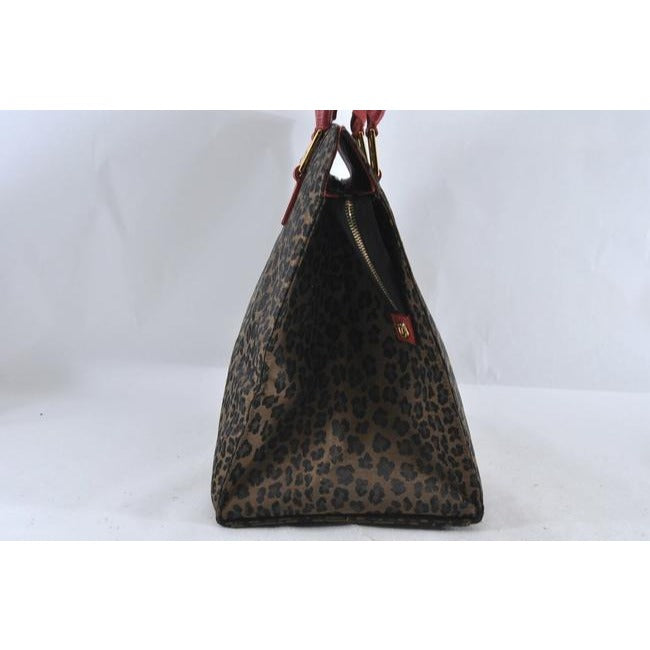 Fendi Bag Hobo Xl Limited Edition Style Leopard Print And Red Canvas Leather Tote