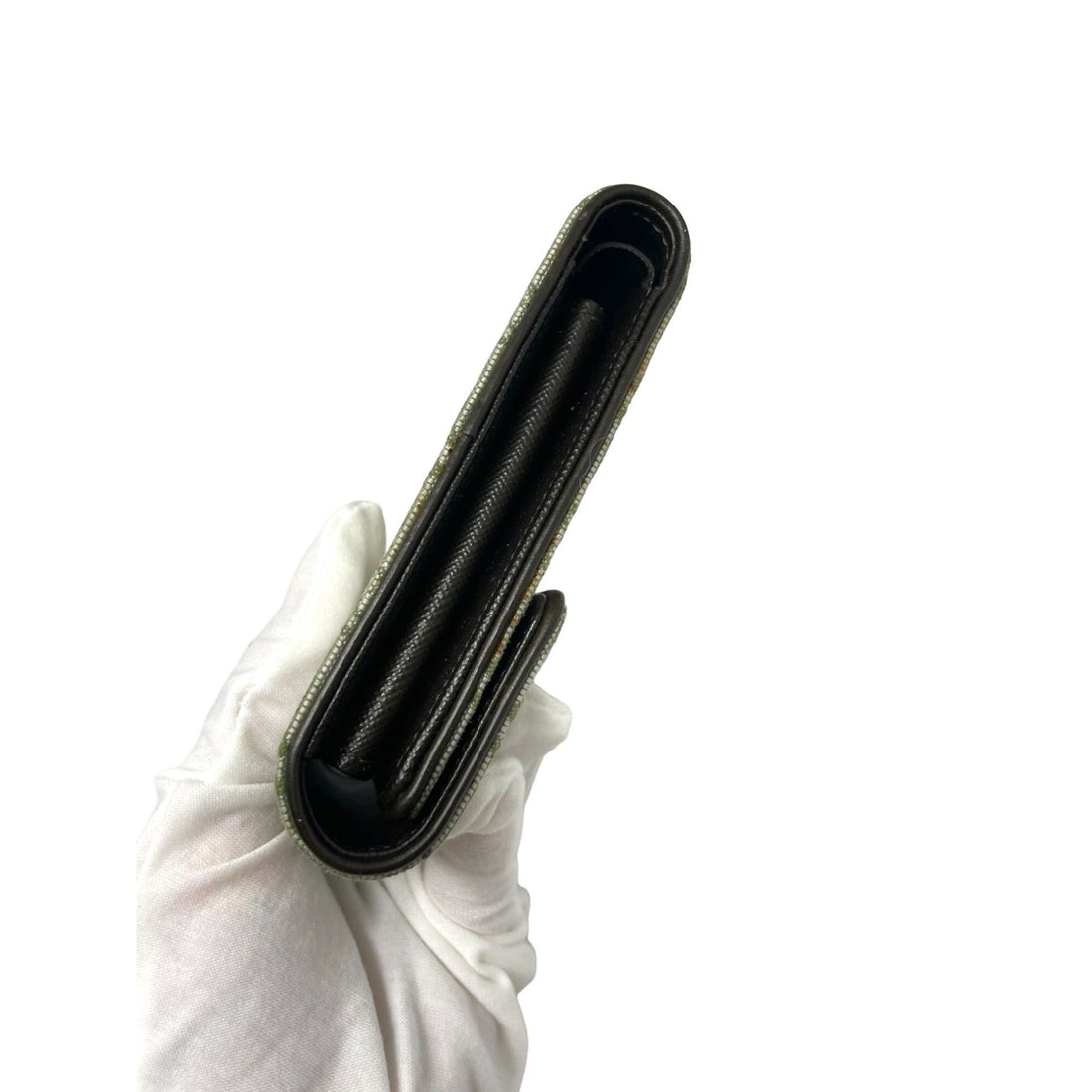 LOUIS VUITTON Louis Vuitton Monogram Mini Lin Pattern Porte-Billets Compact Wallet - Green