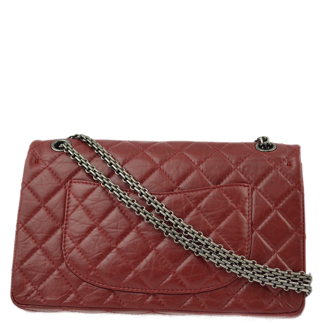 Chanel Red Calfskin 2.55 Classic Double Flap Shoulder Bag