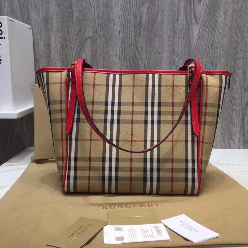 BB The Small Canter Horseferry Check Tote Red For Womtlm, Womtlm’s Bags 11.6in/29.5cm