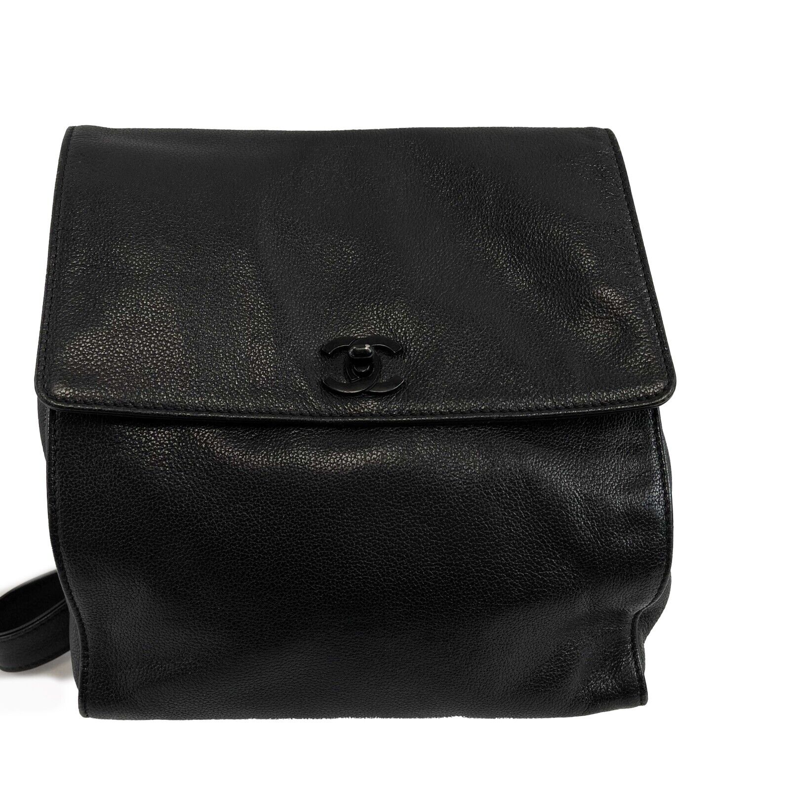CHANEL Vintage 90's Caviar CC Black Backpack Bag
