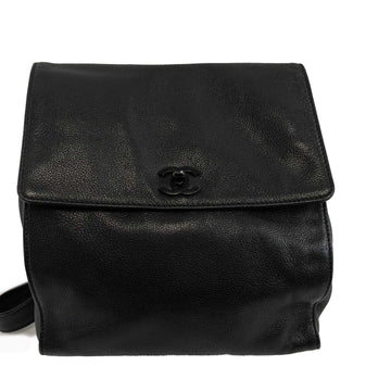 CHANEL Vintage 90's Caviar CC Black Backpack Bag