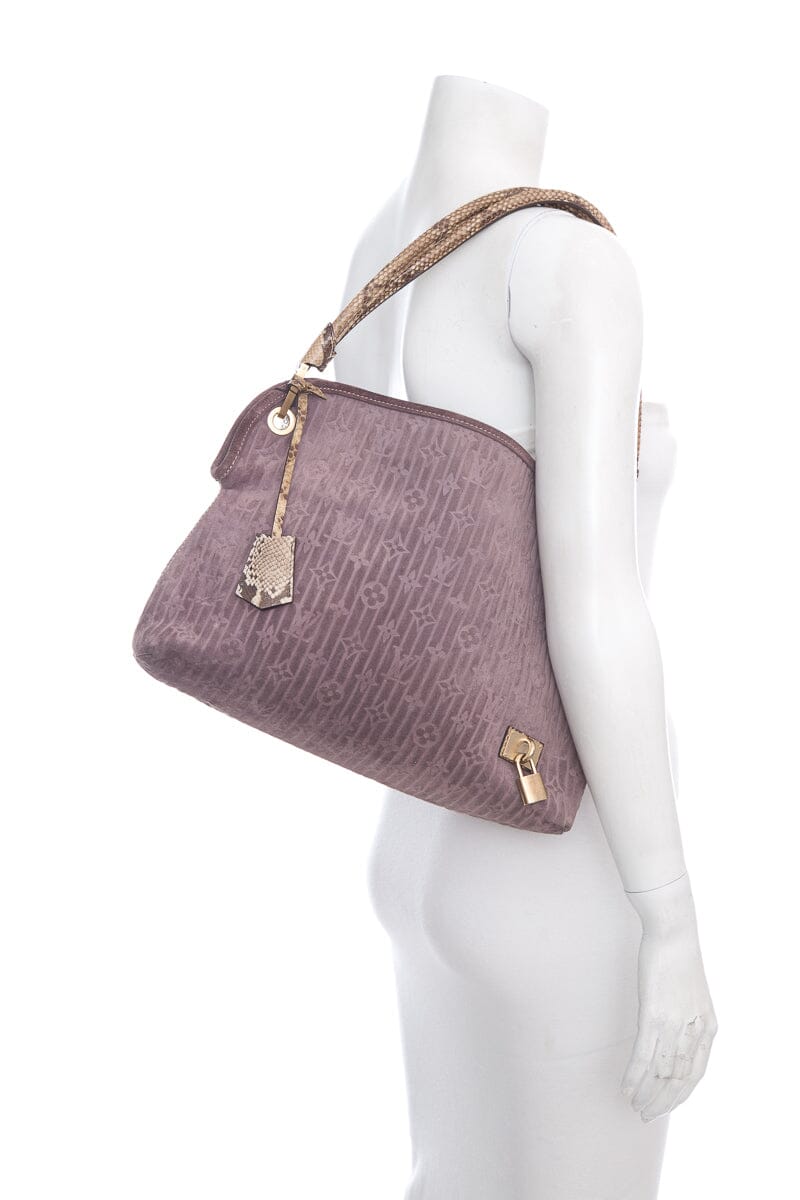 Louis Vuitton 2008 Python Trimmed Suede Whisper HandBag