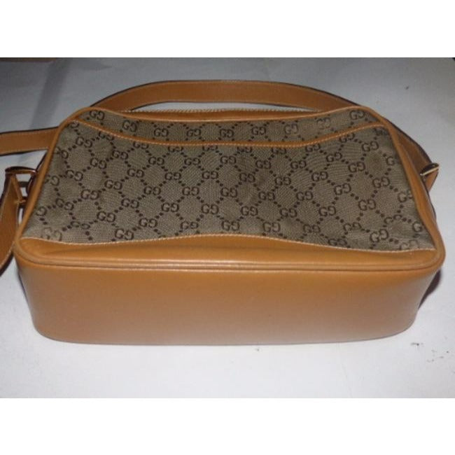 Gucci Supreme Shoulder W Guccissima Print Style Pockets Brown And Gg Leather Bag