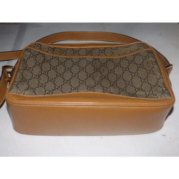 Gucci Supreme Shoulder W Guccissima Print Style Pockets Brown And Gg Leather Bag